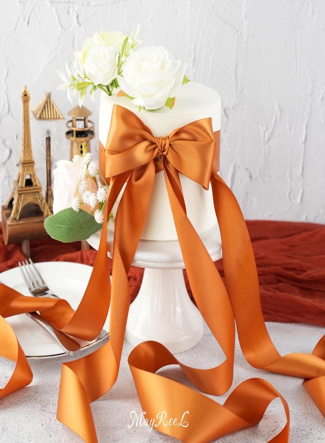 MAYREEL 1.5 Inch Copper Satin Ribbon Golden Brown Thick Double Faced for Crafts Christmas Gift Wrapping Wedding Decor Hair Bows Party Favor Flower Bouquets 25 Yards - Image 3